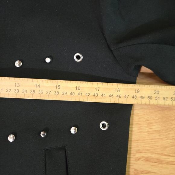 Mason by Suko Women Black Studded Bomber Jacket M Canadian Goth Punk Moto Baddie - Picture 11 of 12